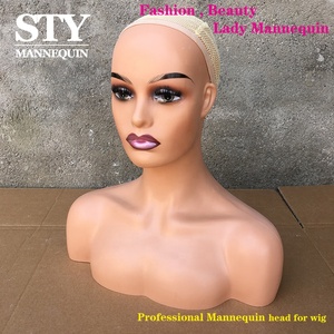 Tête de <span class=keywords><strong>Mannequin</strong></span> <span class=keywords><strong>Femme</strong></span> Réaliste avec Épaules pour Présentation de Perruques, Maquillage et Accessoires de Beauté - Product Image 2