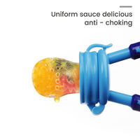 Groothandel siliconen baby fruitvoeder met handvat en siliconen gaas-speen voor babyvoeding
