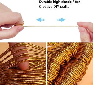 Cordón Elástico Metálico de 1 mm para Macramé, Hilo Elástico para Manualidades, Impermeable, para Envolver Regalos, Etiquetas Colgantes, Navidad - Product Image 3