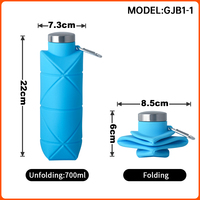 Bouteille d'Eau Pliable OUYADA en Silicone sans BPA, Réutilisable pour Sports de Plein Air, Voyage, Gym, Camping, Randonnée