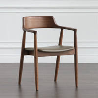 Chaise de salle à manger moderne en bois de frêne massif avec accoudoirs, garantie 1 an, pour la maison, le bar, la salle de sport, l'entrepôt, mobilier domestique