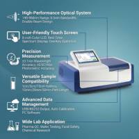 Espectrofotómetro UV Vis de Doble Haz con Pantalla Táctil para Análisis Espectral y Medición de Absorción en Laboratorio