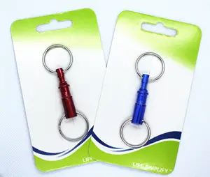 Porte-clés à dégagement rapide en acier inoxydable, amovible avec deux anneaux fendus, accessoires de porte-clés
