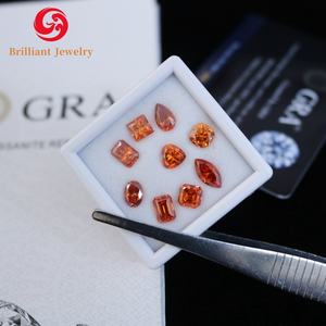 Certificado GRA Corte ovalado VVS Moissanite Piedra preciosa suelta Oro Amarillo Granate Naranja Rojo Moissanite 8 Corazón 8 Flecha - Product Image 3