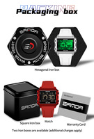 Montre Sanda avec logo personnalisé, compte à rebours, alarme, numérique, multifonction, étanche, double fuseau horaire, unisexe, premium, élite