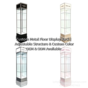 Vitrine autoportante éclairée en verre avec éclairage LED pour produits cosmétiques et soins de la peau, pour salon de beauté ou spa - Product Image 5