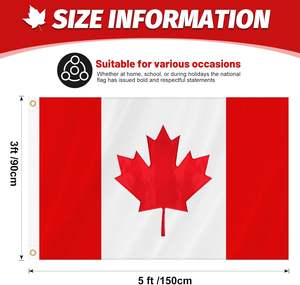 Pared interior hogar jardín decoración 90*150cm poliéster Canadá banderas nacionales con 2 ojales de latón - Product Image 2
