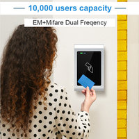 Système d'accès RFID autonome en métal, étanche pour extérieur, avec 1 relais, 10 000 utilisateurs, 2 appareils, interverrouillage pour 2 portes, cartes EM+Mifare, Wiegand