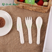 Hete Aanbieding Wegwerp Ecologisch 100% Biologisch Afbreekbaar Suikerriet Bagasse Messen Vorken Lepels Bestek voor Hotels & Kamperen Voedselveilig