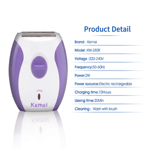 Épilateur professionnel pour femmes, machine à poils rechargeable, mini épilateur indolore Kemei Km-280R, rasoir portable pour femmes - Product Image 4