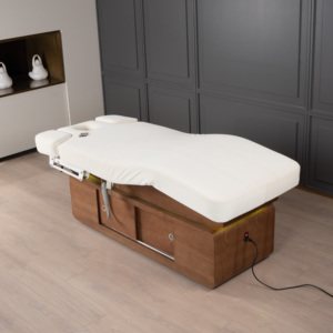 Luxuriöse Moderne Elektrische Kosmetikliege 4 Motoren Klappbar PU Beheizt Spa-Massagetisch Höhenverstellbar für Schlafzimmer Bad Fitnessstudio - Product Image 1