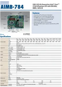 AIMB-784ความเร็ว A1ทดสอบ100% โอเคเมนบอร์ด IPC ของแท้ Q87 AIMB-784G2เมนบอร์ดอุตสาหกรรม ATX 4 * PCI 2 * LAN 6 * COM พร้อม CPU AIM - Product Image 2