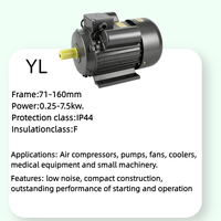 Moteur électrique série YL 0,55 kW 2P 2 pôles 2800 tr/min, moteur asynchrone monophasé à condensateur à deux valeurs, qualité domestique