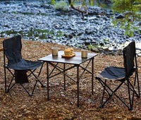 Table et chaises pliantes portables d'extérieur en acier au carbone, légères et minimalistes, pour villa, cour, balcon, bar, à accrocher à la balustrade