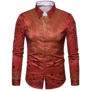 2022 nouveau Design Garniture En Dentelle Africaine Chemise-Pour Homme- Dashiki Boubou vêtements ethniques africains