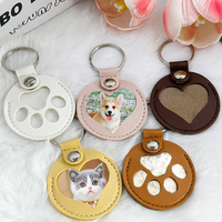 Porte-clés commémoratif pour poils d'animaux, médaillon souvenir en cuir PU pour poils de chat et de chien, pendentif de rangement pour poils d'animaux, accessoires de suspension pour sac à main
