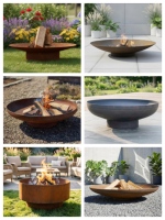 Brasero moderne en acier au carbone pour extérieur, foyer à bois, brasier pour camping et jardin, design personnalisable et écologique