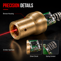Module laser à point rouge ZhonNa 650nm 5mW DC3V/5V 9x16mm avec tête en bronze métallique, source photoélectrique, pièces d'équipement laser industriel OEM