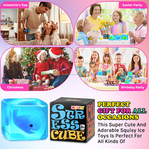 Squishy Stress Cube <b>Fidget</b> Toys for Adults Kids-Glow in the Dark Sensory Soft Toy EVA Material Autism Stress Relief Squeeze Ball - Product Image 6