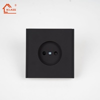 Interruptor de enchufe de pared eléctrico de gran venta, estándar de la UE con botón de luz LED, poste único, Tiro Único, adecuado para uso doméstico