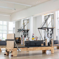 Cama de Pilates 3 en 1 de Madera de Roble Premium, Reformer Cadillac, Equipo de Fitness para el Hogar y el Estudio, para Uso en Estudios de Pilates