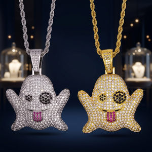 Pendentif Hip Hop de Qualité Export avec Diamants Glacés pour Homme, Bijoux Moissanite Bling, Finition Luxe Plaqué Argent 925, Disponible pour Fêtes, En Promotion - Product Image 3