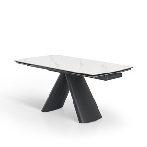 Mobili Moderni per Sala da Pranzo, Tavoli Allungabili <span class=keywords><strong>in</strong></span> Stile Nordico con Piano <span class=keywords><strong>in</strong></span> Ceramica Laminata 3MM su <span class=keywords><strong>Vetro</strong></span> <span class=keywords><strong>Temperato</strong></span> 8mm - Product Image 3