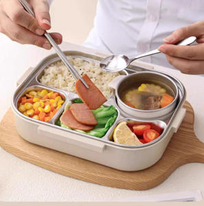 Stainless Steel Personalized Adult Lunch <b>Box</b> with 5oz Soup/Condiment Cup Large Leak-Proof Food Storage <b>Containers</b> - Product Image 1
