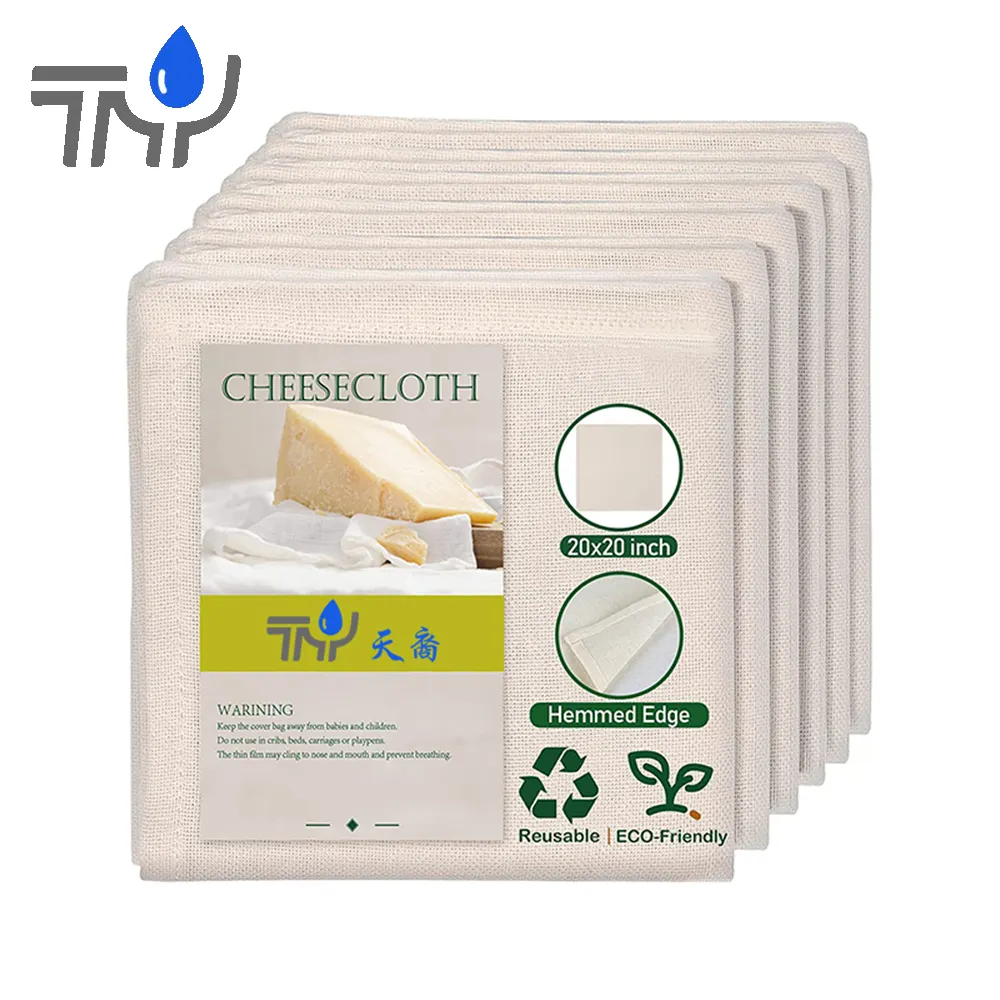 Saco de pano de queijo de algodão natural de qualidade alimentar saco de leite de porca reutilizável saco de pano de queijo