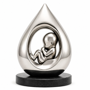 Sculpture en métal en forme de goutte d'eau en acier inoxydable poli miroir X04, statue d'art pour la décoration intérieure de villa - Product Image 1