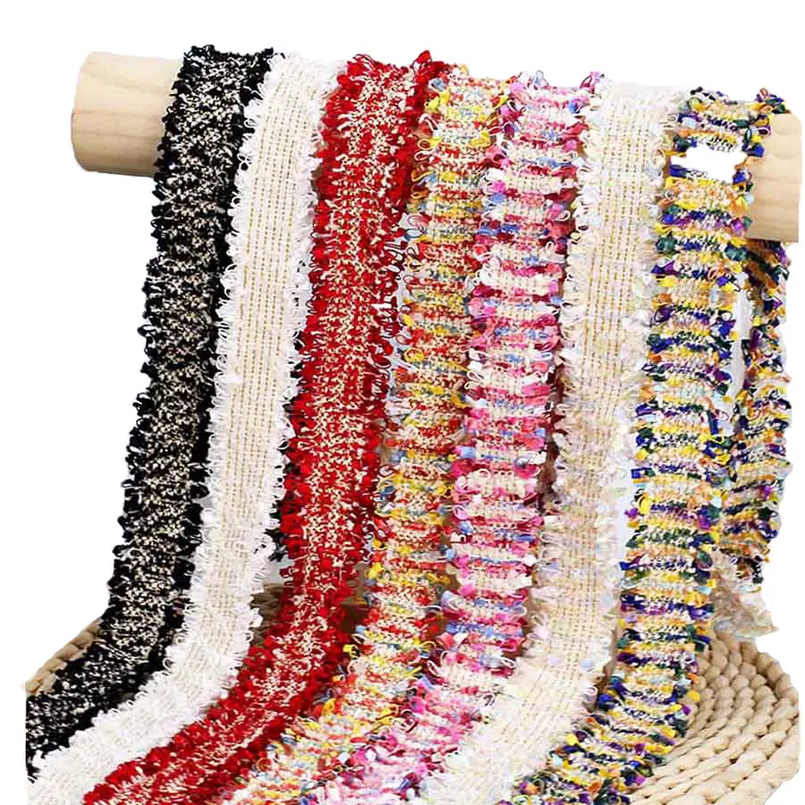 COOMAMUU Korea Pita Jahit Kepang Renda Bohemia Dekorasi Crochet Bunga Pita Campuran Katun Kain Ikat Kepala DIY Kerajinan Kain