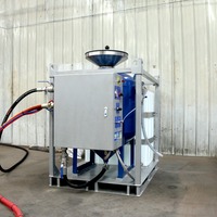 Machine de sablage humide portative sur roues sans poussière pour l'élimination de la rouille des portails et clôtures en acier extérieurs