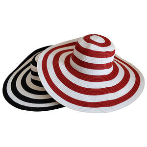 قبعات شمس صيفية واسعة الحواف مخططة من القش للنساء والرجال، قبعات شاطئ منسوجة قابلة للتنفس توفر حماية من الأشعة فوق البنفسجية للسفر والإجازات والأنشطة الخارجية - Product Image 2