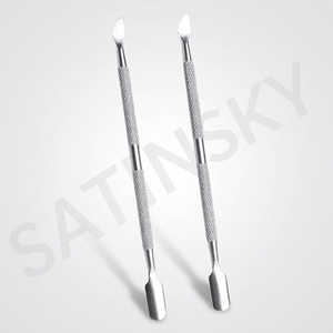 Pousse-cuticules et coupe-cuticules double tête de qualité professionnelle en acier inoxydable pour ongles des mains et des pieds SATINSKY - Product Image 1