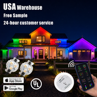Ismart Éclairage extérieur RGB UL DC12V, Lumières de Noël permanentes, Éclairage sur rail en aluminium, Lumière ponctuelle LED programmable pour les avant-toits de la maison