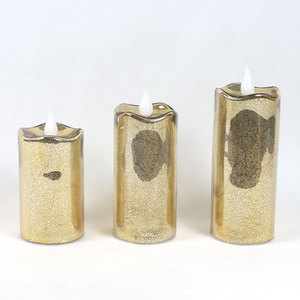 Custom semplicemente bella neve aspetto vetro Led candelabro con Base cilindro di sicurezza decorazioni natalizie elettriche - Product Image 5