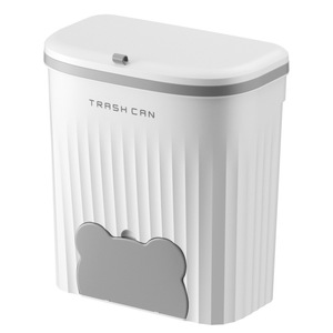 Wall Mounted Kitchen Trash Can Rectangular With Lid Hanging Indoor Waste Storage <b>Bin</b> - Product Image 5