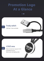 Cable de Carga USB Tipo-C YINSTECH con Logotipo LED Luminoso, Regalos Corporativos al por Mayor, Cable Trenzado de Nailon de Carga Rápida 2.4A, Artículos Promocionales
