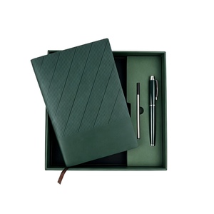 Coffret <span class=keywords><strong>Cadeau</strong></span> Luxe 2026 : Carnet <span class=keywords><strong>Personnalisé</strong></span> avec Logo et Stylo Métallique, Recharges Incluses – Idéal pour Cadeaux d'Affaires Bleu Vert - Product Image 1