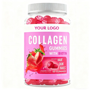 Private Label Biotin Collagen Gummies Vitamin Hilft beim Aufhellen der Haut Haare und Nagel wachstum Erdbeer gummis - Product Image 1