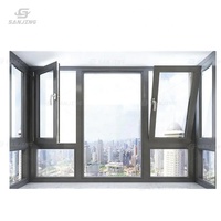 Cadre de fenêtre en aluminium inclinable et tournant personnalisé maison villa appartement avec fenêtre à battant en aluminium à double vitrage