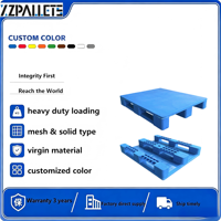 Palette en plastique simple face, hygiénique et durable, pour entrepôt alimentaire, personnalisable pour l'industrie pharmaceutique, en promotion