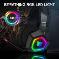 Casque de Jeu ONIKUMA K10 Écouteurs Esports Lumière RGB Casque Audio avec Micro Son Stéréo Basses Profondes pour PS5 PS4 PC
