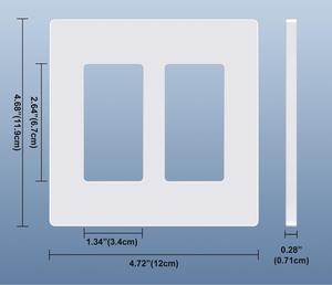 Cubiertas de Placa de Pared Decorativas sin Tornillos para 2 Tomas de Corriente, Blanco Mate, Resistentes a Arañazos e Impactos, de Policarbonato - Product Image 4