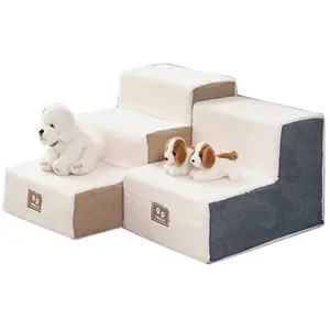 Korean Pet Stairs Dog Steps Cat Bed Wool plush comfort Removable Dog Stairs Slope Ladders