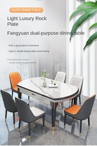 Table à manger moderne et luxueuse en bois massif, télescopique et pliante <span class=keywords><strong>pour</strong></span> petit appartement, <span class=keywords><strong>pour</strong></span> cuisinière à <span class=keywords><strong>induction</strong></span> et <span class=keywords><strong>plaque</strong></span> de roche - Product Image 2