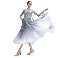 B-24207 personnalisé nouveau standard international robe de danse de salon haute qualité ombre perle soie robes de danse de salon à vendre