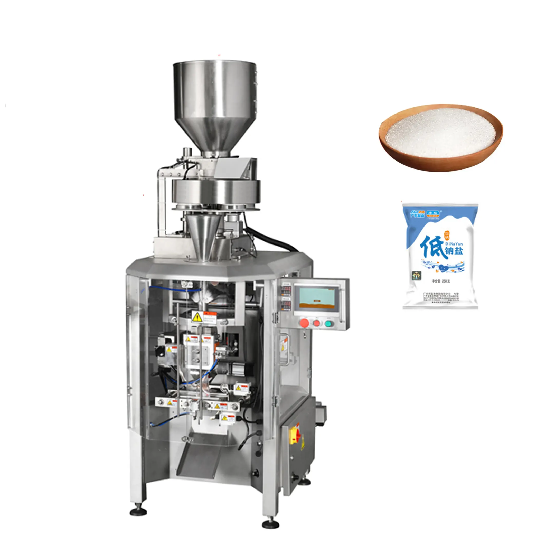 מלח אורז סוכר אוטומטי מכונות אריזה אנכיות קטנות עם מילוי כוס נפחוני