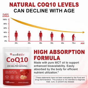Acentiallabs Capsule Morbide di Q10 200mg, Coenzima Q10 in Softgel per Migliorare la Salute Cardiaca, Supporta l'Energia Cellulare e la Vitalità Quotidiana - Product Image 5