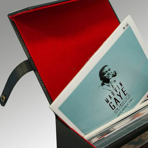 Boîte de rangement pour disques vinyles rétro vintage <span class=keywords><strong>Victrola</strong></span>, fabriquée directement en usine, en cuir personnalisé, pour plus de 45 disques - Product Image 4